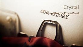  Presentation with story - Beautiful theme featuring our-story-phrase-written backdrop and a sky blue colored foreground