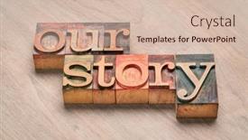  Presentation with storytelling - Slide deck consisting of our-story-word-abstract background and a  colored foreground