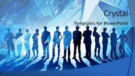  Presentation with successful - Colorful presentation design enhanced with our successful business team backdrop and a light blue colored foreground