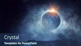  Presentation with universe - Audience pleasing PPT layouts consisting of our-unique-universe-mixed-media backdrop and a ocean colored foreground