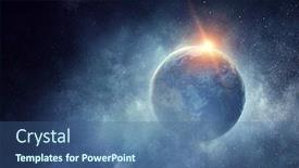  Presentation with universe - PPT theme with our-unique-universe-mixed-media background and a ocean colored foreground