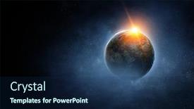  Presentation with universe - PPT theme with our-unique-universe-mixed-media background and a navy blue colored foreground