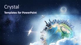  Presentation with universe - Slide set enhanced with our-unique-universe-mixed-media background and a navy blue colored foreground