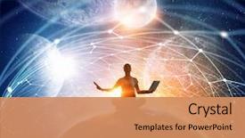  Presentation with universe - Presentation theme consisting of our unique universe mixed media background and a coral colored foreground