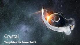  Presentation with universe - Beautiful presentation design featuring our unique universe backdrop and a ocean colored foreground