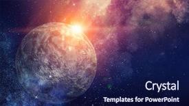  Presentation with universe - Presentation theme having our unique universe background and a navy blue colored foreground