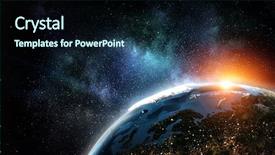  Presentation with universe - Amazing PPT theme having our unique universe backdrop and a navy blue colored foreground