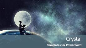  Presentation with universe - Amazing slide deck having our unique universe backdrop and a ocean colored foreground