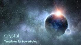  Presentation with universe - Cool new PPT theme with our-unique-universe backdrop and a ocean colored foreground