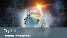  Presentation with universe - Presentation theme consisting of our unique universe background and a ocean colored foreground