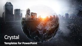  Presentation with world - PPT theme having our unique world mixed media background and a dark gray colored foreground