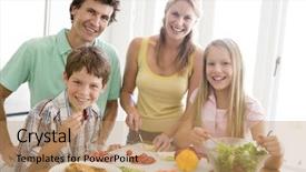  Presentation with family follow up - Theme with our year - family preparing meal mealtime together background and a coral colored foreground