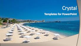  Presentation with beach wedding heart on sand - Colorful theme enhanced with ouranoupolis sandy beach on athos backdrop and a  colored foreground