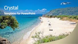  Presentation with beach sands - Cool new PPT layouts with ouranoupolis sandy beach on athos backdrop and a  colored foreground