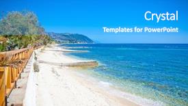  Presentation with beach sands - Cool new PPT theme with ouranoupolis sandy beach on athos backdrop and a  colored foreground