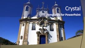  Presentation with world heritage - Cool new presentation theme with ouro preto in minas gerais backdrop and a navy blue colored foreground