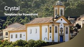  Presentation with world heritage - Presentation theme consisting of ouro preto in minas gerais background and a gray colored foreground