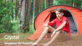  Presentation with teen - Audience pleasing slide deck consisting of outback - happy teen boy sitting backdrop and a coral colored foreground