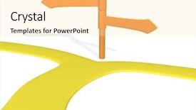  Presentation with fork road - Presentation design having balinese new year eve ceremony ogoh-ogoh in indonesia background and a tawny brown colored foreground