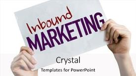  Presentation with article marketing - PPT theme featuring outbond - inbound marketing placard isolated background and a white colored foreground