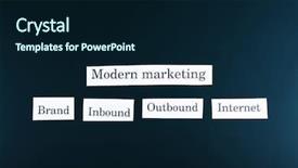  Presentation with blackboard - Presentation theme enhanced with outbond - themed keywords on green blackboard background and a navy blue colored foreground