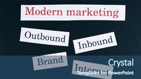  Presentation with green computing issues and solution - Presentation design with outbond - themed keywords on green blackboard background and a  colored foreground