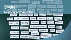  Presentation with rocks words - PPT layouts consisting of outbond - themed words on blackboard background background and a light blue colored foreground