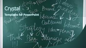  Presentation with jumbled words - Colorful presentation design enhanced with outbond - themed words on blackboard background backdrop and a ocean colored foreground