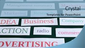  Presentation with jumbled words - Cool new slide set with outbond - themed words on blackboard closeup backdrop and a light blue colored foreground