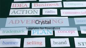  Presentation with words - Cool new theme with outbond - themed words on blackboard closeup backdrop and a light blue colored foreground