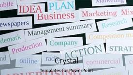  Presentation with blackboard - Presentation theme enhanced with outbond - themed words on blackboard closeup background and a sky blue colored foreground