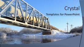  Presentation with train bridge - Colorful theme enhanced with outbond - train on bridge through river backdrop and a light blue colored foreground