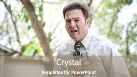  Presentation with angina - Slides having outbraek - businessman suffering chest or stomach background and a gray colored foreground