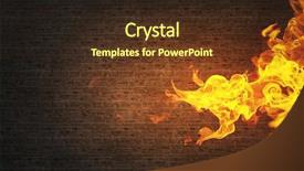  Presentation with fire - PPT theme with outbreak on an abstract background background and a tawny brown colored foreground