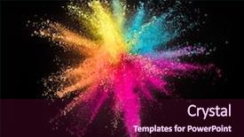  Presentation with explosion of colored powder - Presentation theme with outburst - colored powder explosion isolated background and a  colored foreground