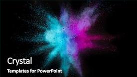  Presentation with explosion of colored powder - Slide deck featuring outburst - colored powder explosion isolated background and a black colored foreground