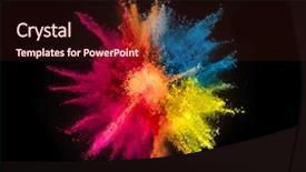  Presentation with explosion of colored powder - Slides consisting of outburst - colored powder explosion isolated background and a wine colored foreground