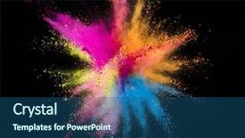  Presentation with explosion - Audience pleasing PPT theme consisting of outburst - colored powder explosion isolated backdrop and a  colored foreground