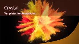  Presentation with black abstract - PPT layouts with outburst - explosion of colored powder isolated background and a  colored foreground