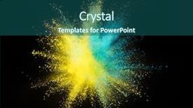  Presentation with explosion of colored powder - Amazing presentation theme having outburst - explosion of colored powder isolated backdrop and a  colored foreground