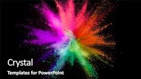  Presentation with abstract color powder explosion - Presentation theme with outburst - explosion of colored powder isolated background and a black colored foreground