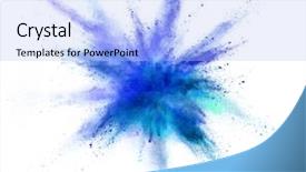  Presentation with abstract color powder explosion - Audience pleasing PPT theme consisting of outburst - explosion of coloured powder isolated backdrop and a light blue colored foreground