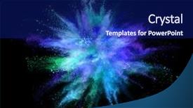  Presentation with black powder explosion the particles - Amazing presentation design having outburst - explosion of coloured powder isolated backdrop and a navy blue colored foreground