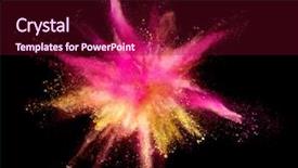  Presentation with explosion - Amazing PPT theme having outburst - explosion of coloured powder isolated backdrop and a wine colored foreground