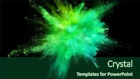  Presentation with coloured - Slide set consisting of outburst - explosion of coloured powder isolated background and a ocean colored foreground