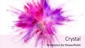  Presentation with abstract color powder explosion - Cool new PPT layouts with outburst - explosion of coloured powder isolated backdrop and a  colored foreground