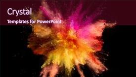  Presentation with coloured - PPT theme with outburst - explosion of coloured powder isolated background and a wine colored foreground
