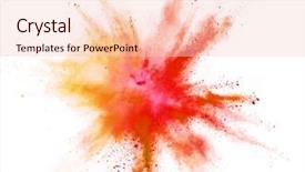  Presentation with coloured - Theme featuring outburst - explosion of coloured powder isolated background and a lemonade colored foreground
