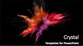  Presentation with black powder explosion the particles - PPT layouts featuring outburst - explosion of coloured powder isolated background and a black colored foreground