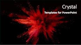  Presentation with black powder explosion the particles - Cool new slide set with outburst - explosion of coloured powder isolated backdrop and a black colored foreground